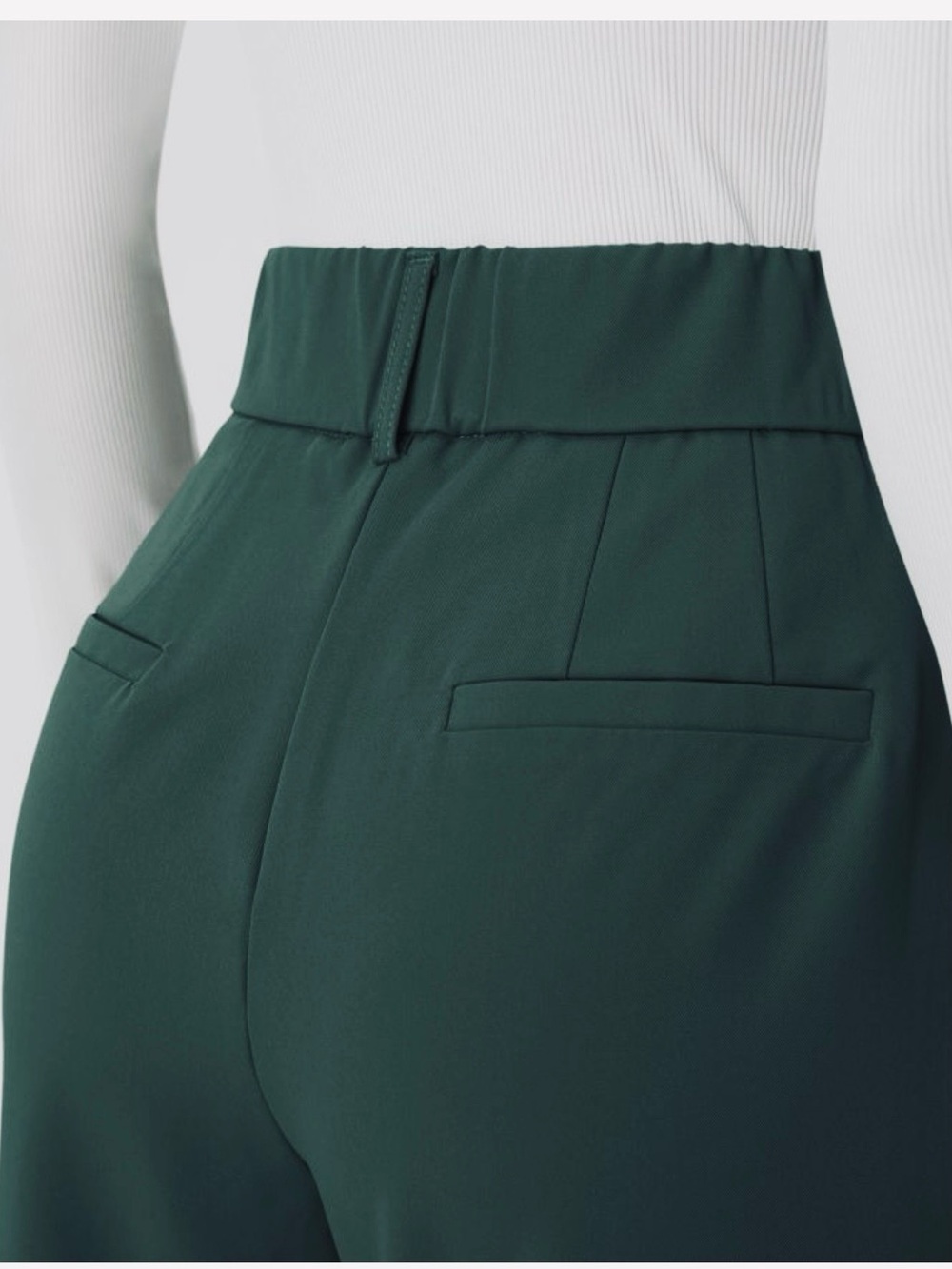 HALARA Flex High Waisted Pocket Solid Work Tapered Pants in Dark Green - Picture 5 of 14